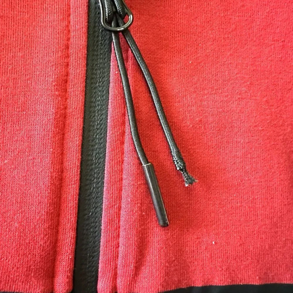 Particle Men's L Large Red Full Zip Performance‎ Hooded Jacket